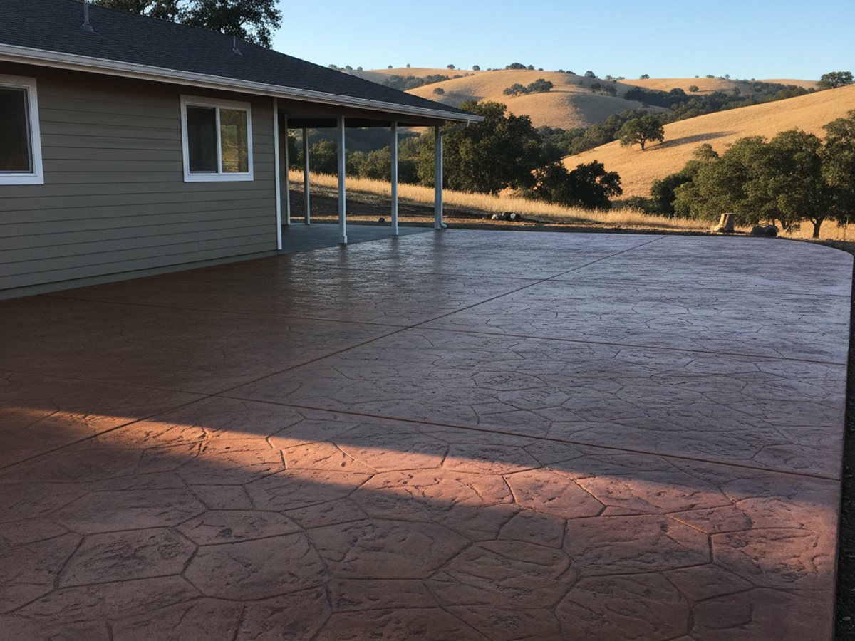 Exposed Aggregate Concrete completed by Heritage Concrete in Woodlake, CA